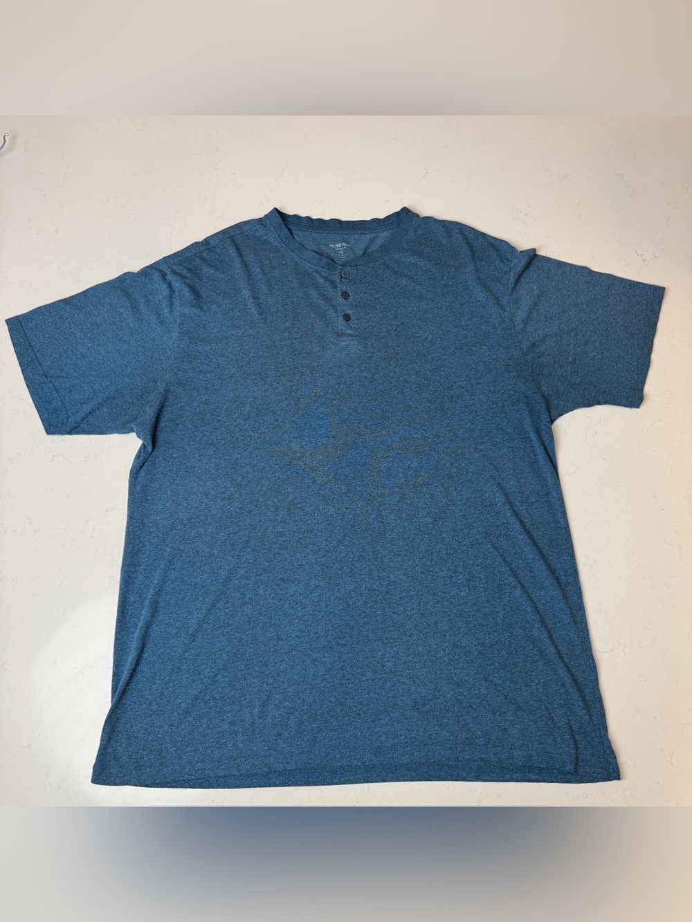 Men's Short-Sleeve Henley Tee - Blue